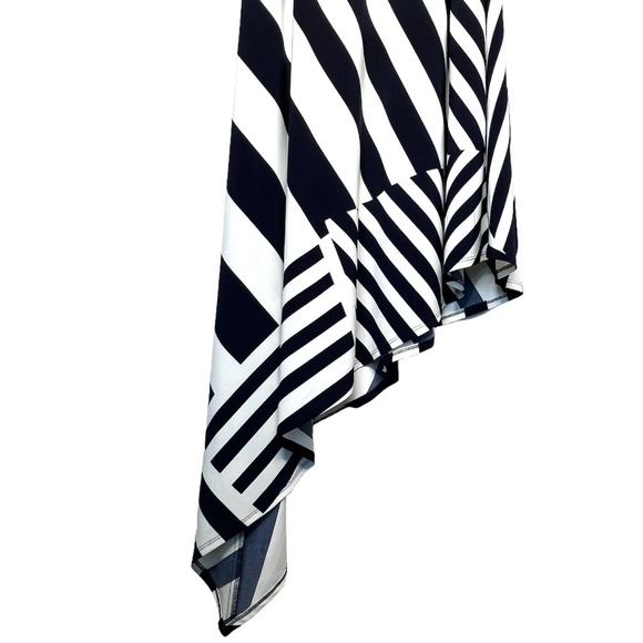 Ralph Lauren Blue and White Stripe Sleeveless Asymmetrical Dress Size 6 - Picture 9 of 15